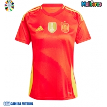 Camisa de Futebol Espanha Equipamento Principal Mulheres Europeu 2024 Manga Curta